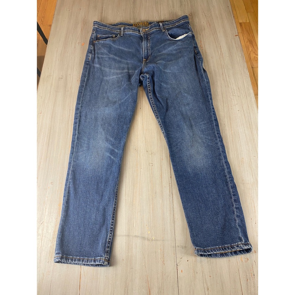 Alesbury Mens Athletic Fit Medium Wash‎ Blue Denim Jeans 38x32 Stretch Cotton
